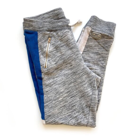 Abercrombie Kids Girls Joggers Size 13/14 Gray Blue White Colorblock Sweatpants - Picture 1 of 10